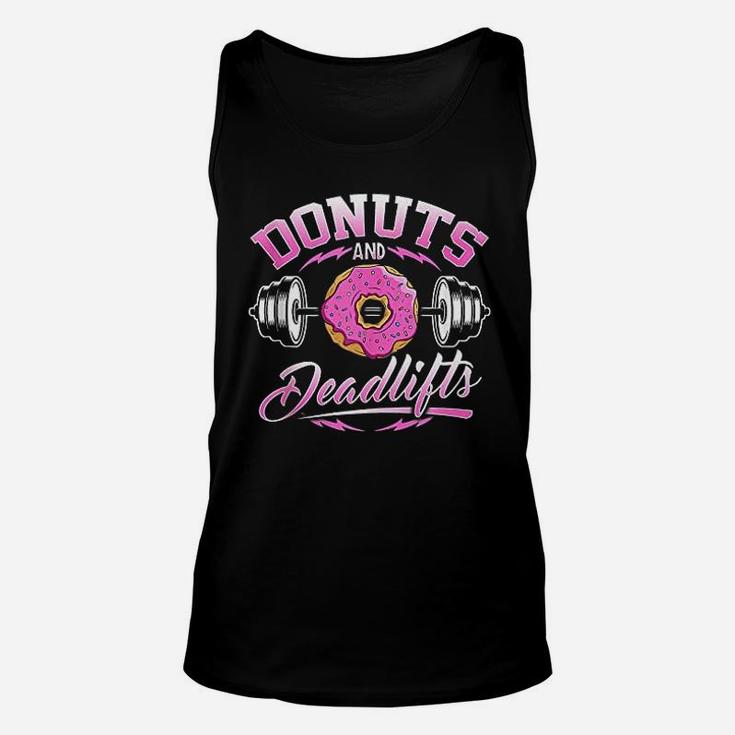 Donuts And Deadlifts Weightlifting Gym Workout Love Unisex Tank Top