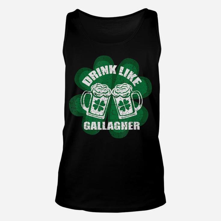 Drink Like A Gallagher Saint Patrick's Day  Irish Unisex Tank Top