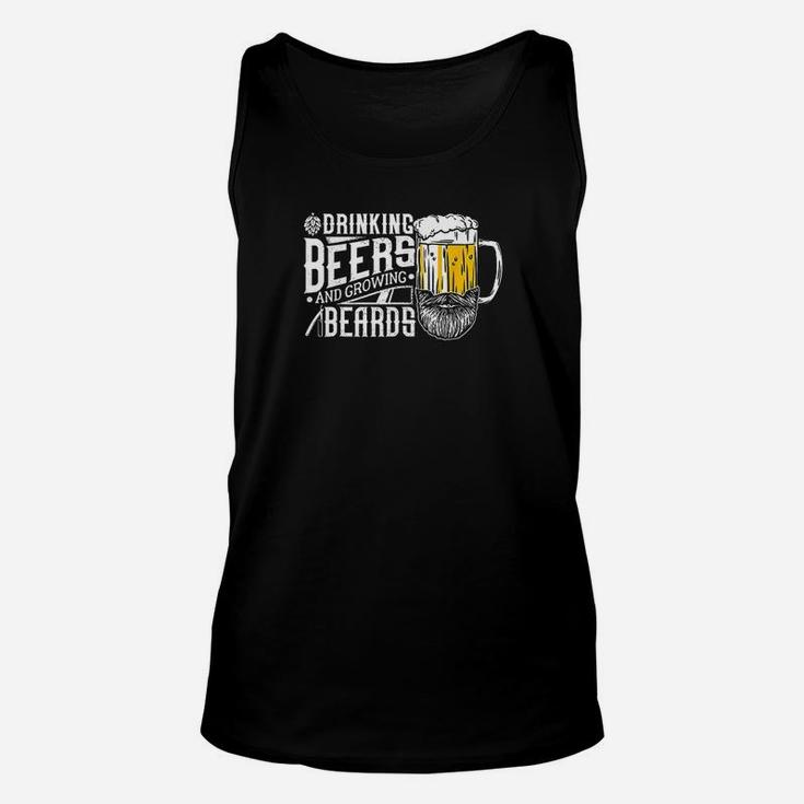 Drinking Beers And Growing Beards Funny Drinking Party Unisex Tank Top