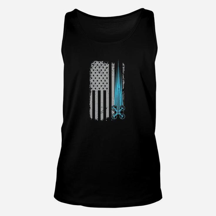 Drone Racing Distressed Usa American Flag Quadcopter Pilot Unisex Tank Top