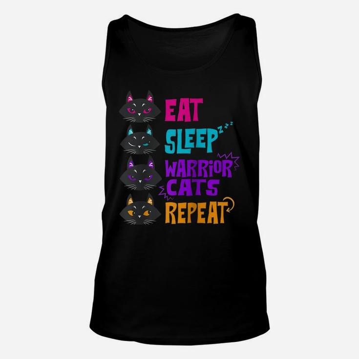 Eat Sleep Cat Warrior Repeat Cat Warrior Love Cats Raglan Baseball Tee Unisex Tank Top