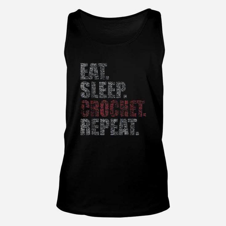 Eat Sleep Crochet Repeat Unisex Tank Top
