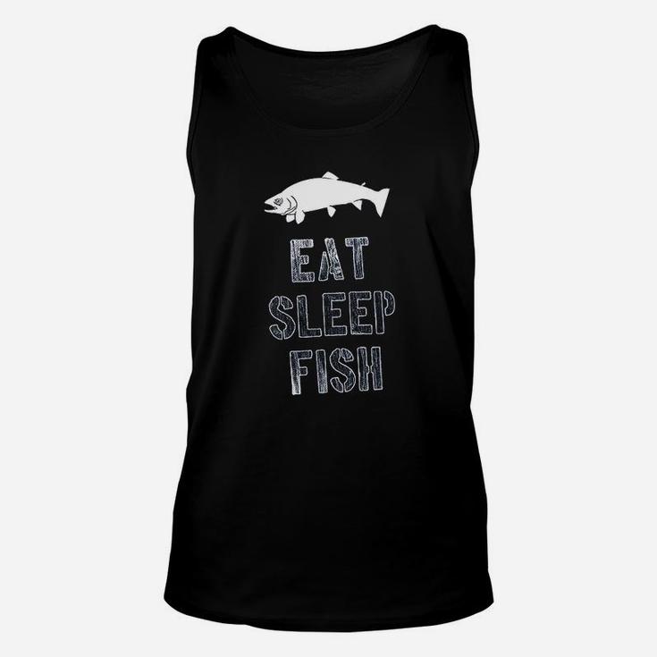 Eat Sleep Fish Funny Fishing Lover Gift For Dad Unisex Tank Top