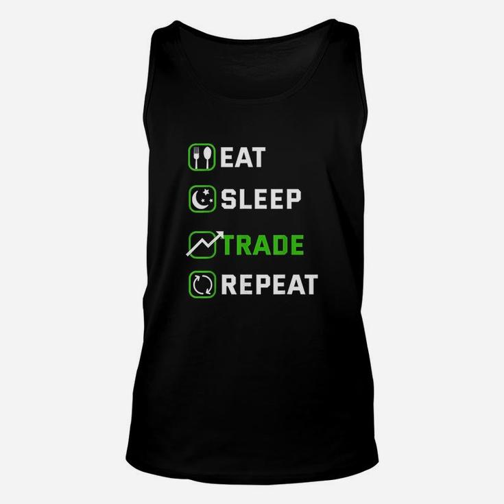 Eat Sleep Trade Repeat Traders Stock Exchange Shareholder Unisex Tank Top
