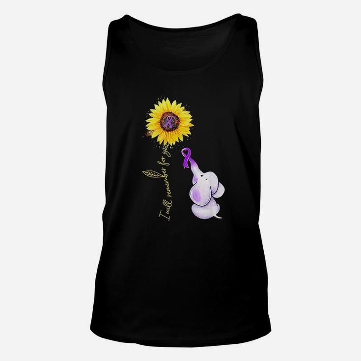 Elephant I Will Remember For You Sunflower Unisex Tank Top