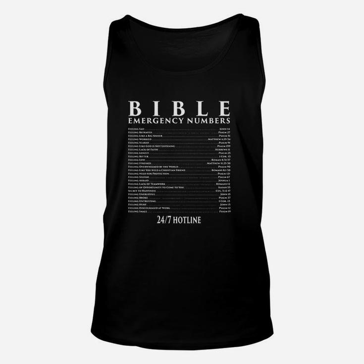 Emergency Numbers Cool Christian Unisex Tank Top
