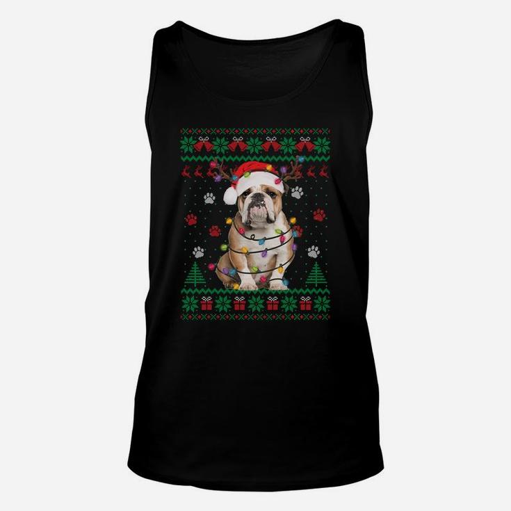English Bulldog Christmas Lights Santa Dog Lover Ugly Sweate Sweatshirt Unisex Tank Top