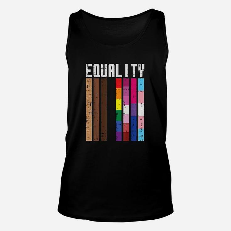Equality Black Lgbt Pride Rainbow Lesbian Gay Bi Trans Gift Unisex Tank Top