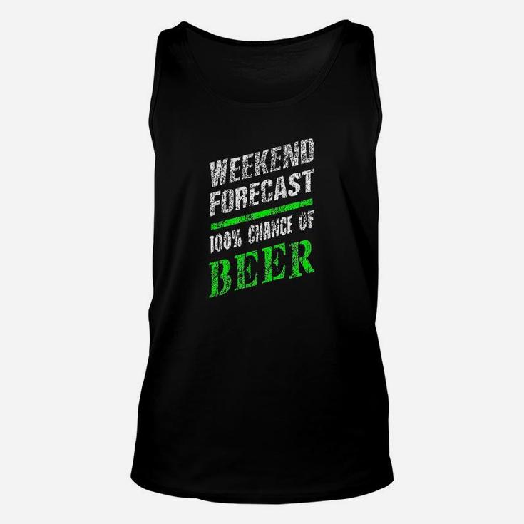 Extreme Muddin Weekend Forecast On A Black Unisex Tank Top