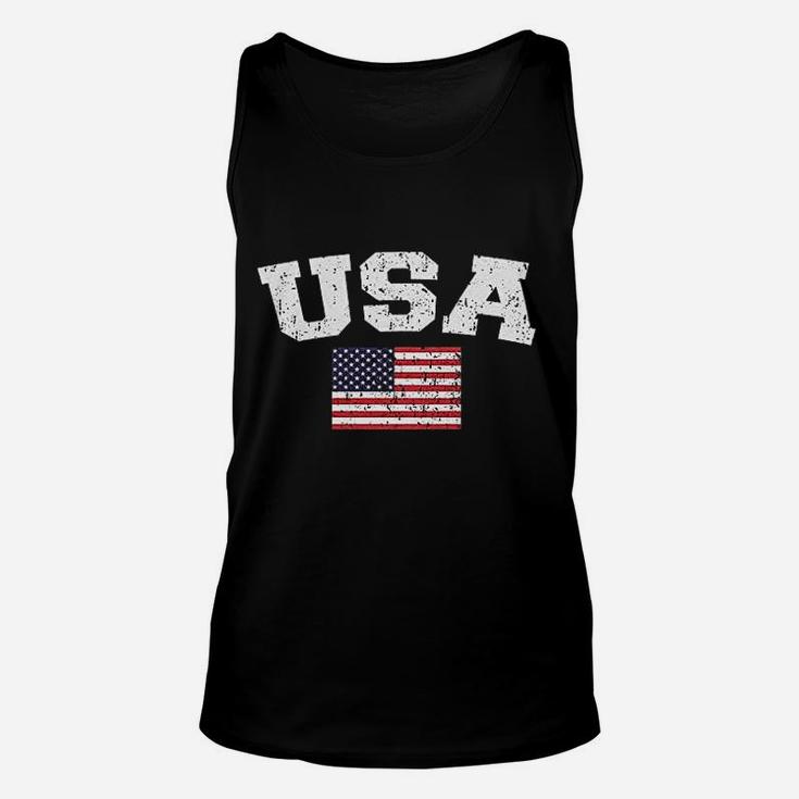 Faded Distressed Usa Flag Unisex Tank Top