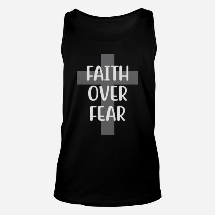 Faith Over Fear Christian Quote Idea Unisex Tank Top