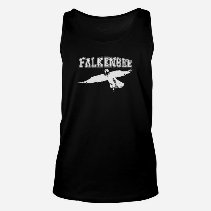 Falkensee Schwarzes Unisex TankTop mit weißem Adler-Print, Stylisch für Männer