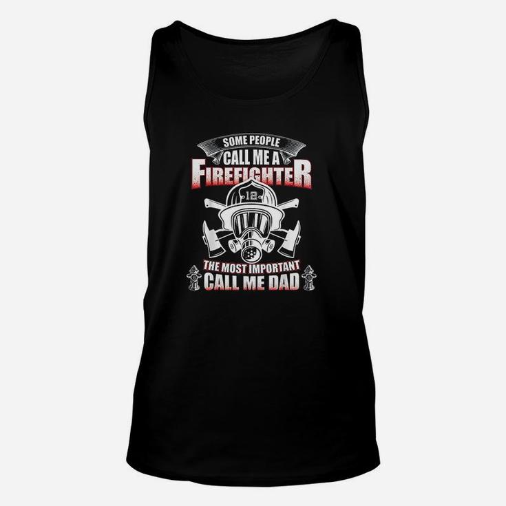 Fathers Day Gift For Firefighter Dad  Fireman Unisex Tank Top