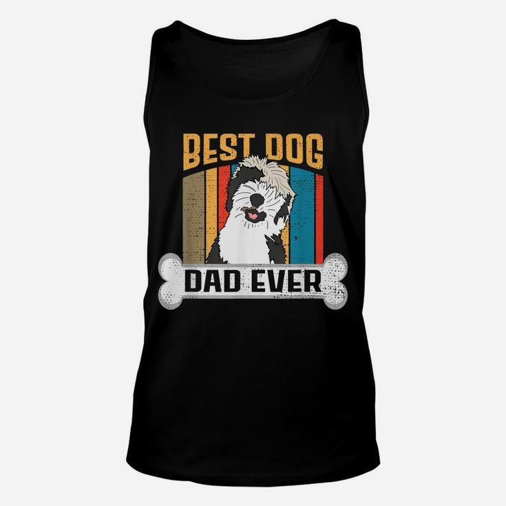 Fathers Day Sheepadoodle Dog Lover Shirt Best Dog Dad Ever Unisex Tank Top