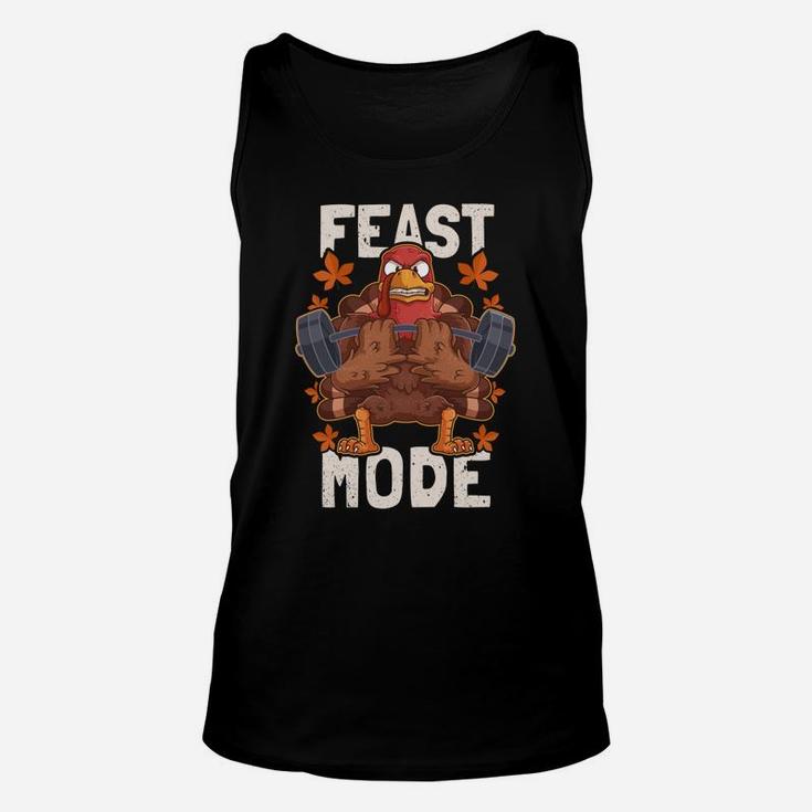 Feast Mode Weightlifting Turkey Day Thanksgiving Christmas Sweatshirt Unisex Tank Top