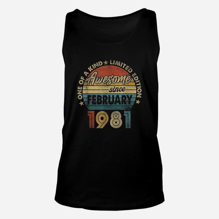 February 1981 Vintage 40 Yrs Old Retro 40Th Birthday Gifts Unisex Tank Top