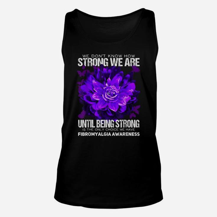Fibromyalgia Awareness Strong Warrior Flower Purple Ribbon Unisex Tank Top