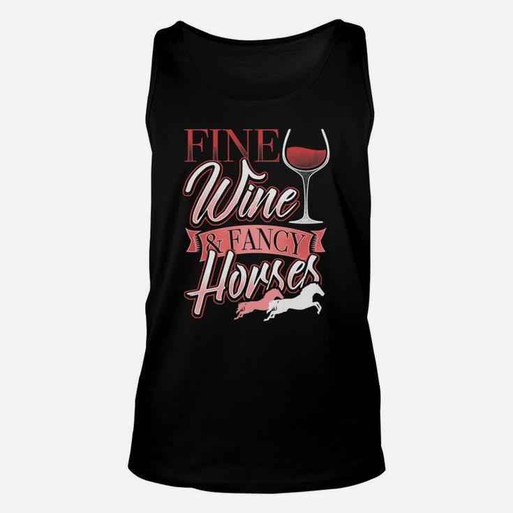 Fine Wine Fancy Horses Equestrian Riders Unisex Tank Top