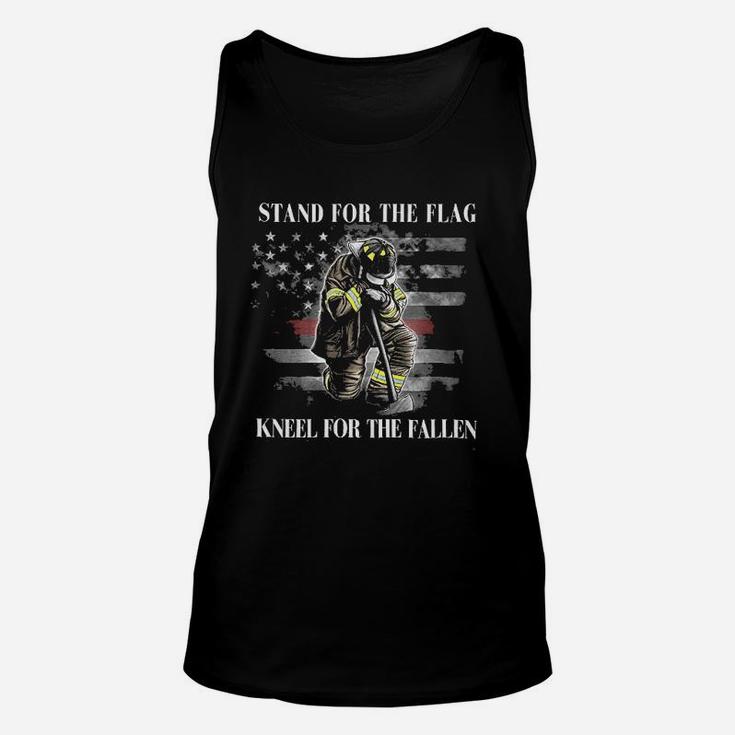 Firefighter Firefighter |Stand For The Flag Kneel For The Fallen Unisex Tank Top