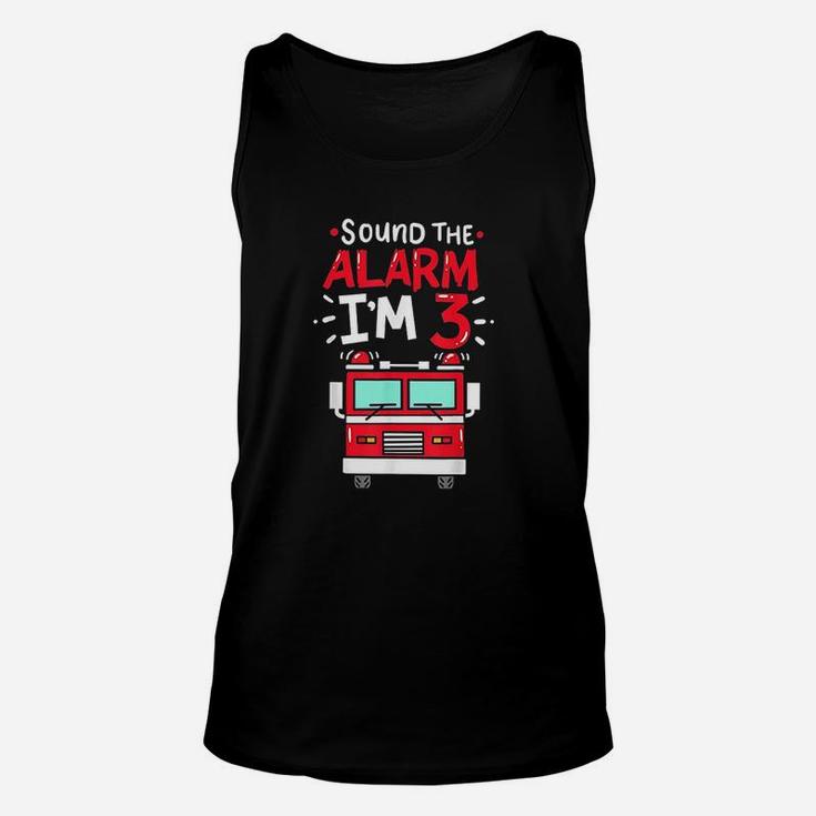 Firetruck 3Rd Birthday Party Three 3 Years Old Gift Unisex Tank Top