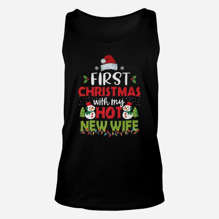 First Christmas With My Hot New Wife Funny Couple Gifts Unisex Tank Top