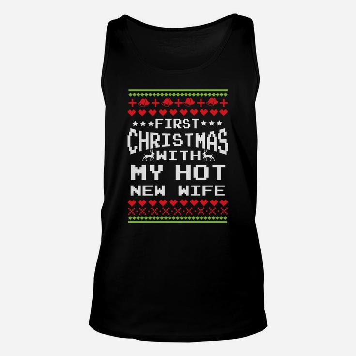 First Christmas With My Hot New Wife Married Matching Couple Unisex Tank Top