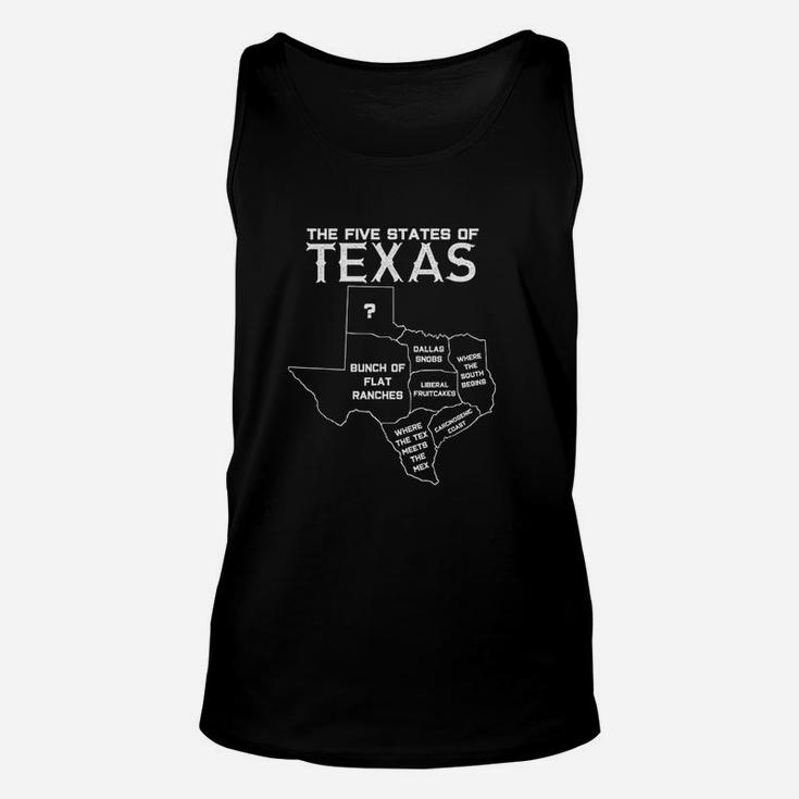 Five States Of Texas Unisex Tank Top