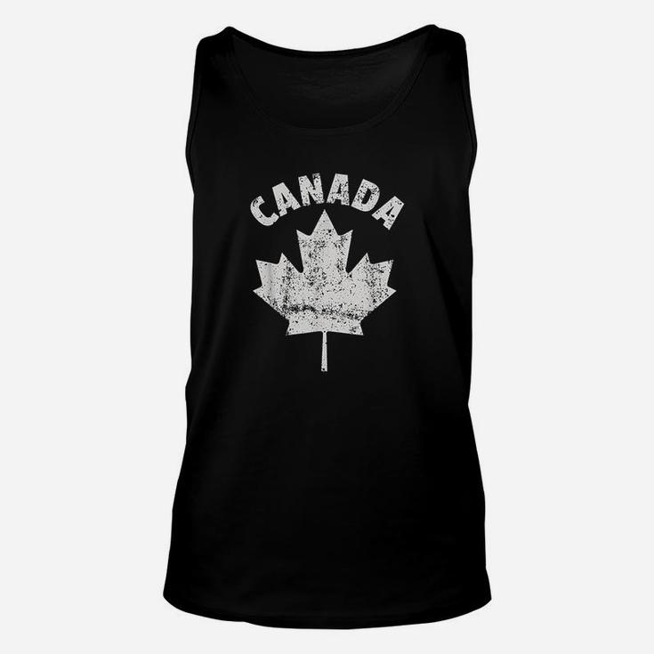 Flag Of Canada Fathers Day Canadian Leaf Vintage Unisex Tank Top