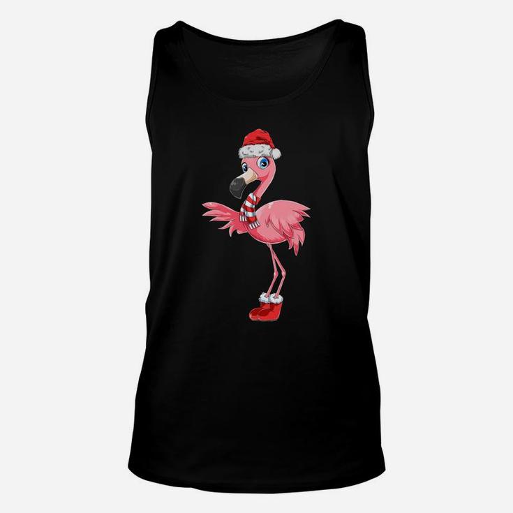 Flamingo Christmas Gift Xmas Santa Claus Pink Cute Flamingo Unisex Tank Top