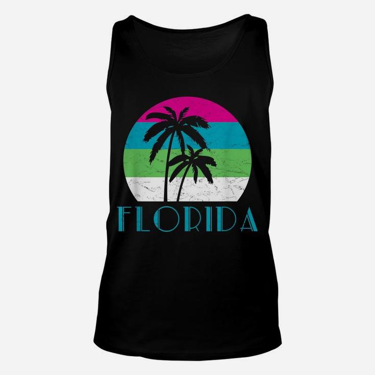 Florida Vacation Vintage Retro Sun And Palm Tree Unisex Tank Top