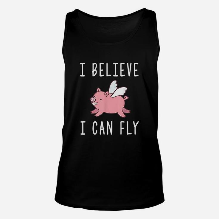 Flying Pig  When Pigs Fly  I Believe I Can Fly Unisex Tank Top