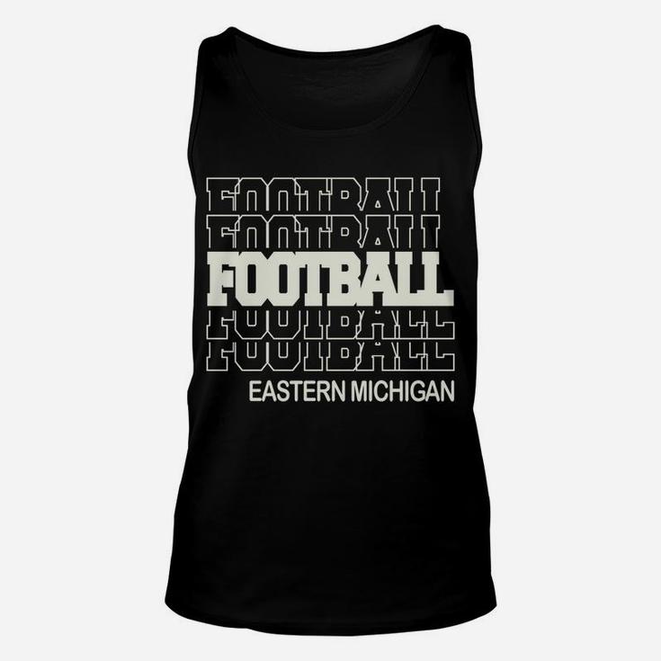 Football Eastern Michigan In Modern Stacked Lettering Unisex Tank Top