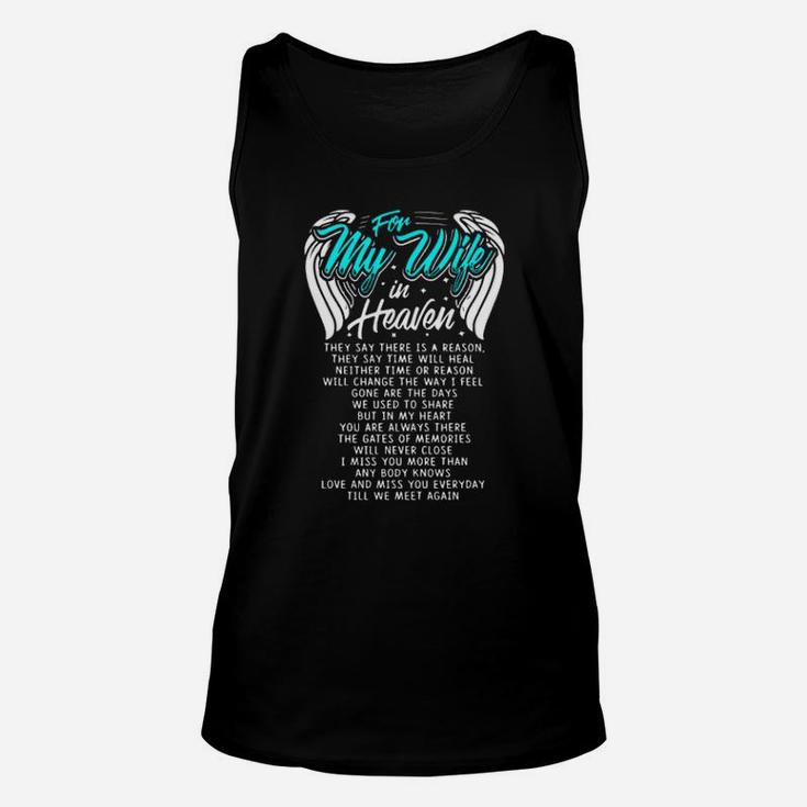 For My Wife In Heaven They Say There Is A Reason Unisex Tank Top