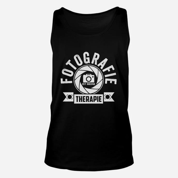 Fotografie ist meine Therapie Unisex TankTop für Fotoenthusiasten, Schwarzes Tee