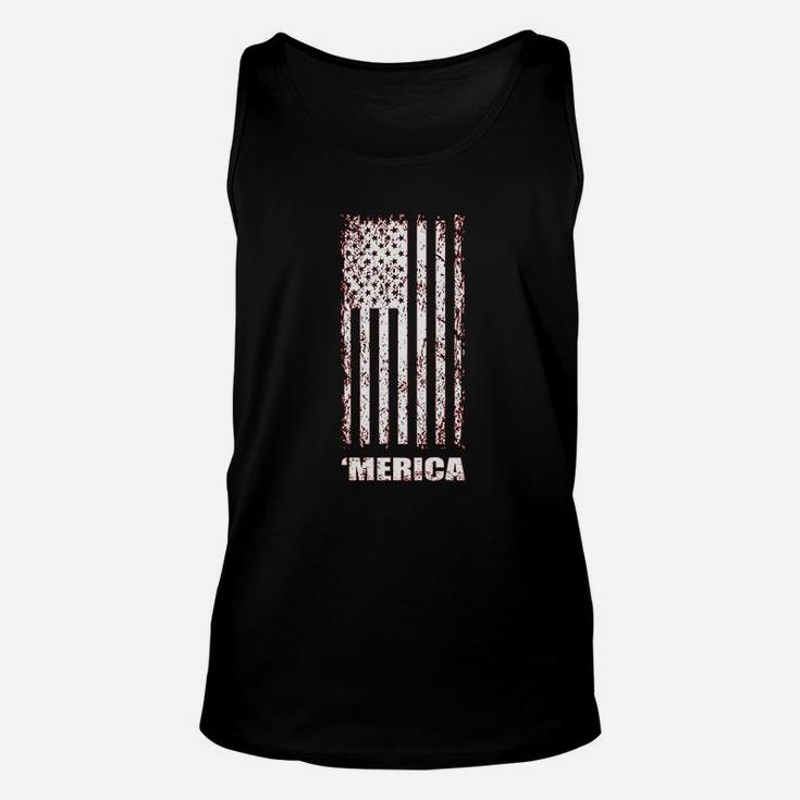 Fourth Of July American Flag Graphic Design Unisex Tank Top