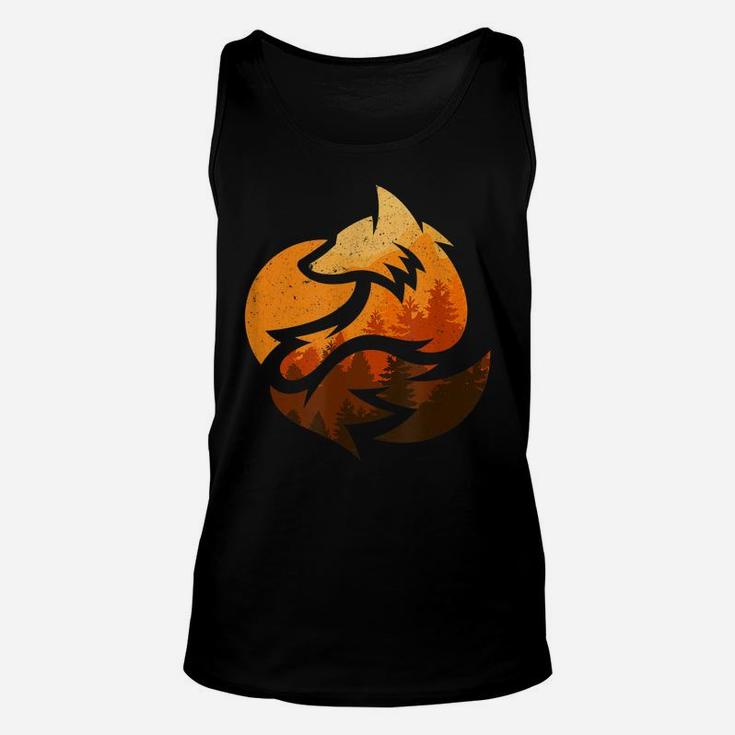 Fox Animal Design Gifts With Nature Trees Hunting Unisex Tank Top