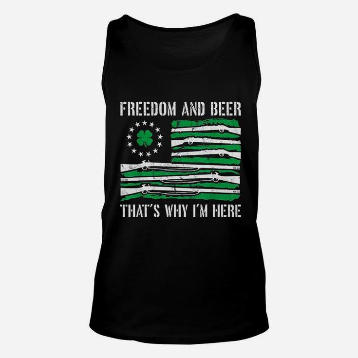 Freedom And Beer That Is Why I Am Here Unisex Tank Top