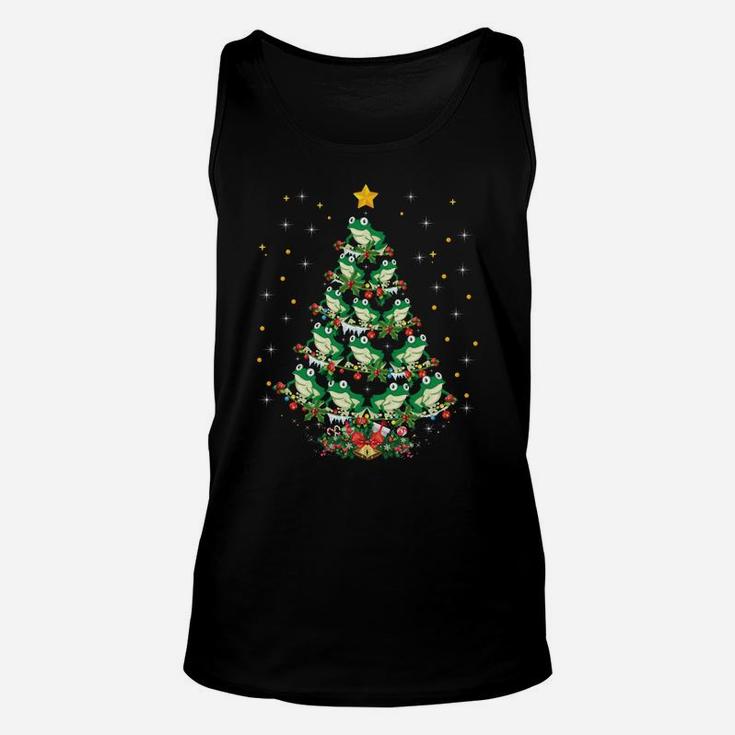 Frogs Lover Xmas Gift Frog Christmas Tree Unisex Tank Top