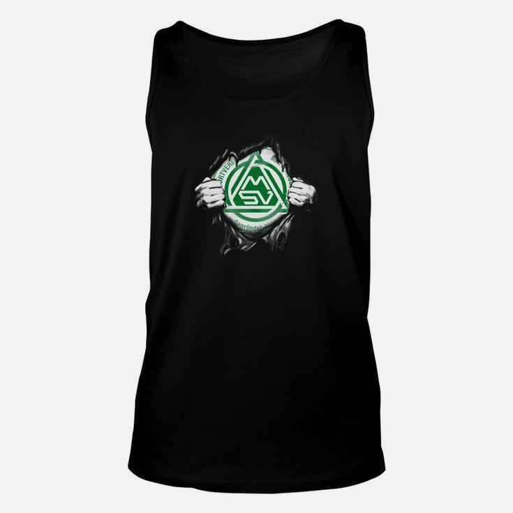 Fußball-Emblem Herren Unisex TankTop, Grün-Weiß Durchbruch-Design