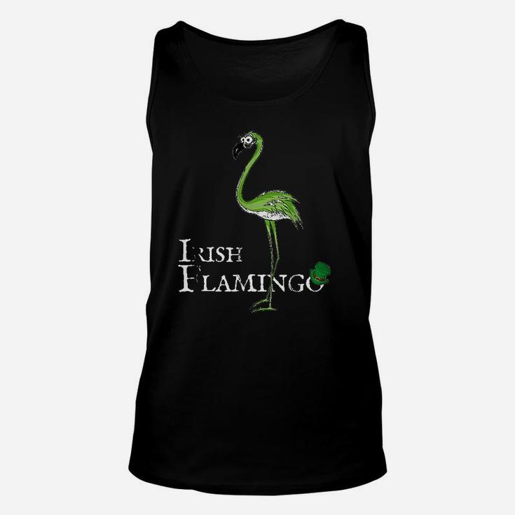 Funky Irish Flamingo Apparel Green Bird St Pattys Day Unisex Tank Top