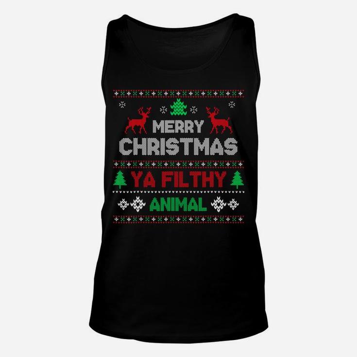 Funny Alone At Home Movies Merry Christmas You Filty Animal Unisex Tank Top