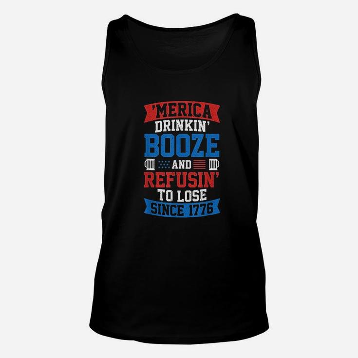 Funny American Murica Beer Drinking For 4Th Of July Unisex Tank Top