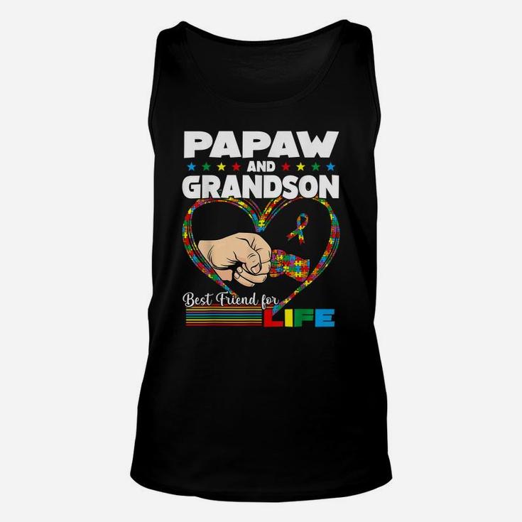 Funny Autism Awareness Papaw Grandson Best Friend For Life Unisex Tank Top