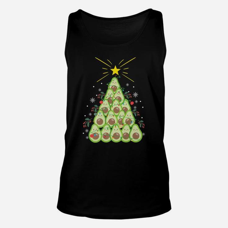 Funny Avocado Xmas Tree Holiday Gift Avocado Lover Christmas Unisex Tank Top