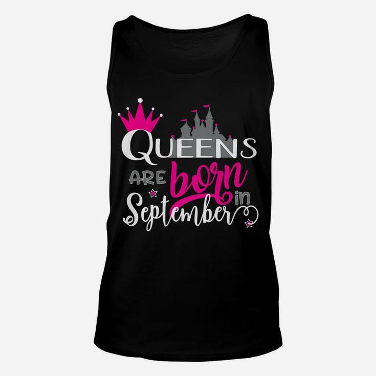 Funny Birthday Queens Are Born In September Unisex Tank Top
