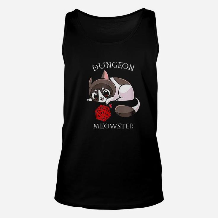 Funny Cat Dungeon Meowster Nerd Rpg Table Top Gamer D20 Unisex Tank Top