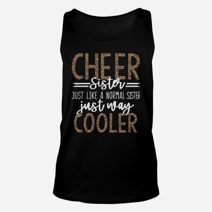 Funny Cheerleading Sister Leopard Cheetah Print Cheer Sister Sweatshirt Unisex Tank Top