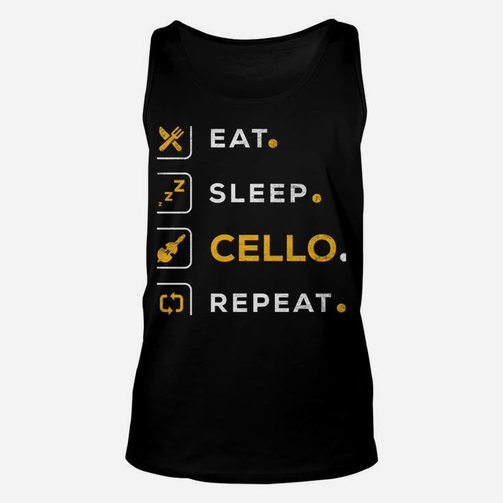 Funny Christmas Cello Musician Gift Eat Sleep Cello Sweatshirt Unisex Tank Top