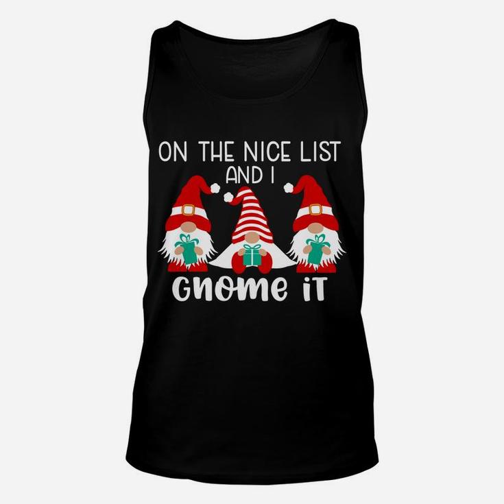 Funny Christmas Gnome Shirt Three Gnomes Gnomies Gnome Lover Unisex Tank Top