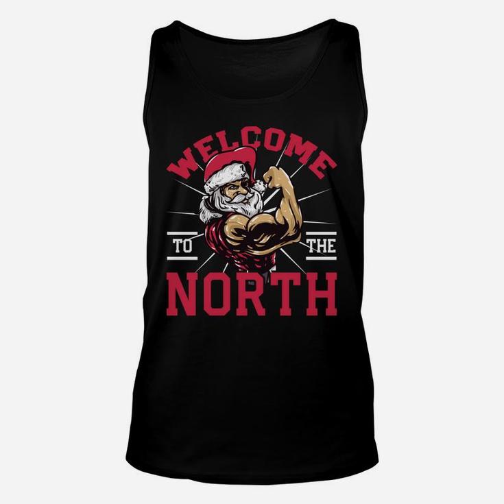 Funny Christmas Weightlifting Workout North Swole Unisex Tank Top